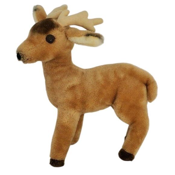 Vintage 1978 Dakin Deer Plush Brown Stuffed Animal 13” Standing Reindeer - Picture 1 of 4